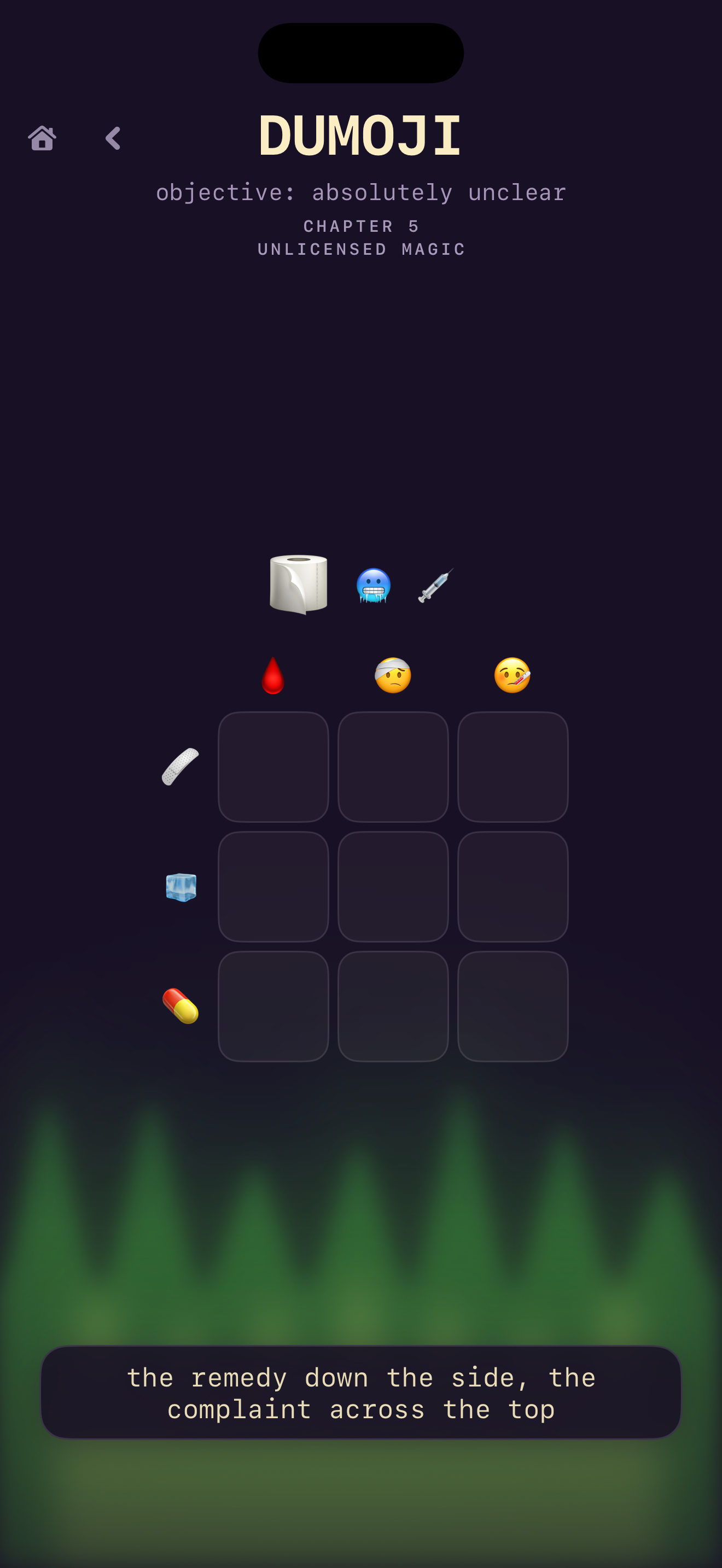 Dumoji puzzle using a later-mechanic interaction